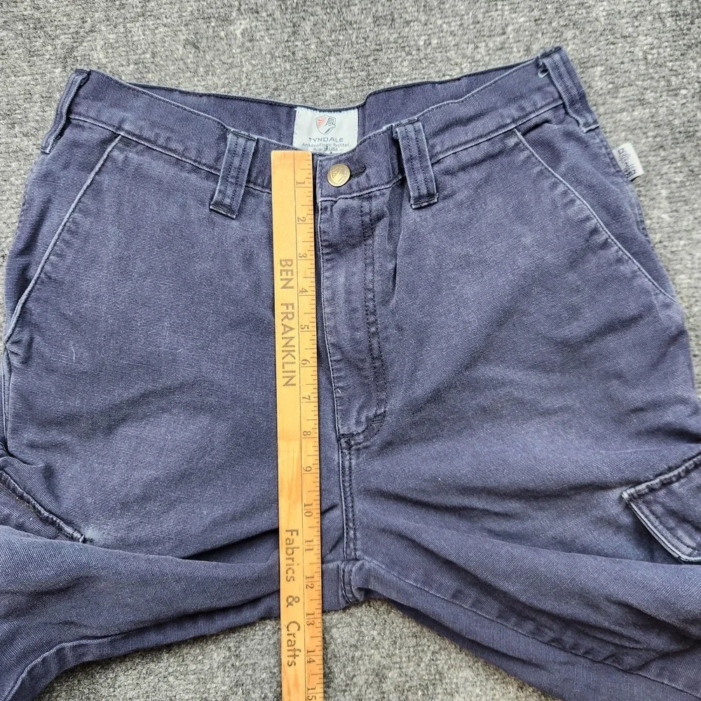 Tyndale‎ Pants Mens 30x30 Blue FR Cargo Canvas Workwear Flame Resistant Made USA